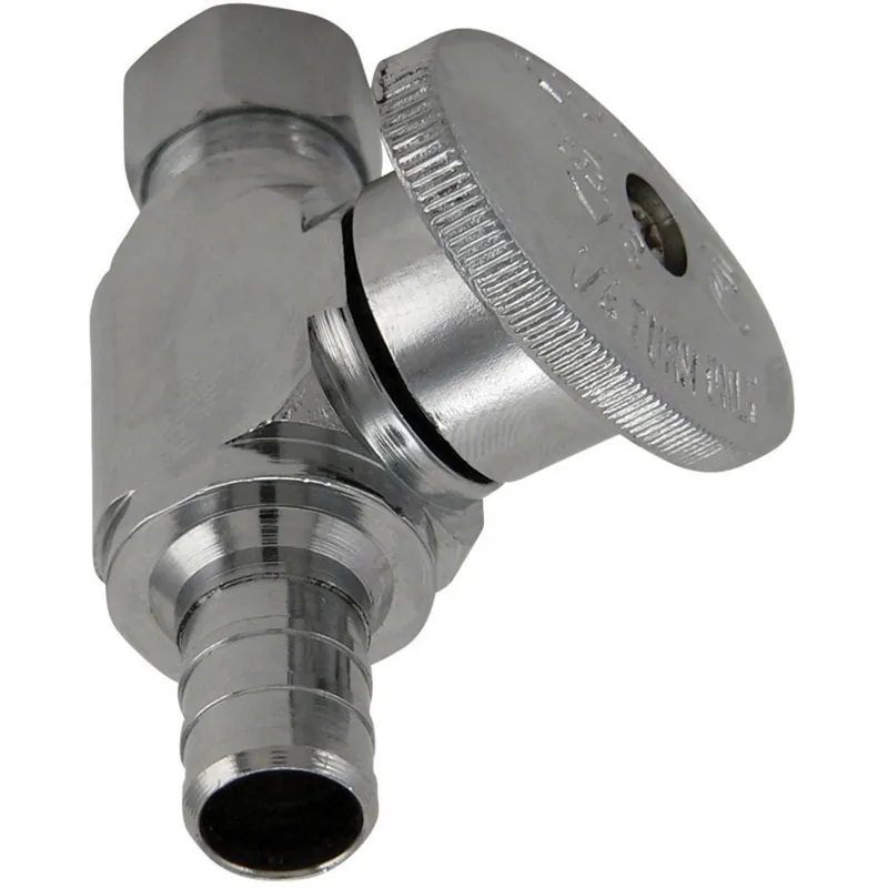 1/2 In. Pex Barb X 3/8 In. Compression Brass Shut-off Valve