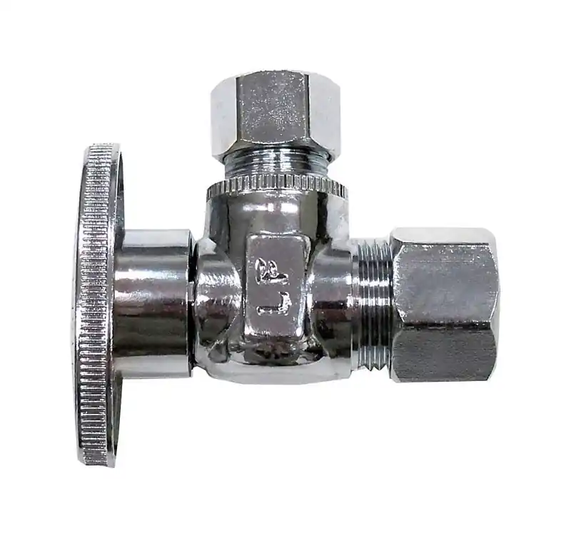 1/2 In. X 3/8 In. Compression Brass Shut-off Valve - Model Ace2053lf