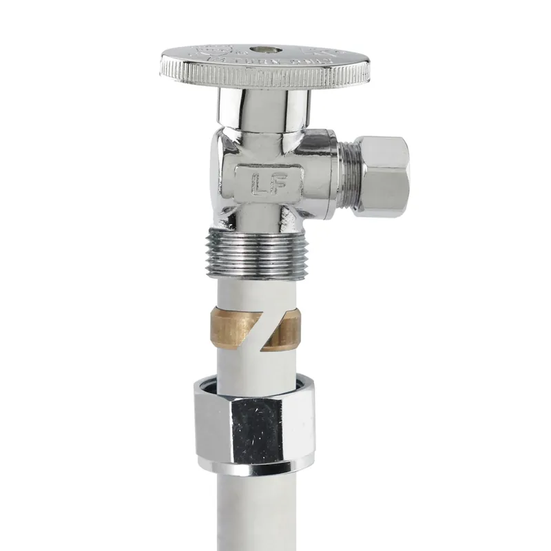 No Crimp 1/2 In. X 1/4 In. Quarter Turn Pex Angle Valve