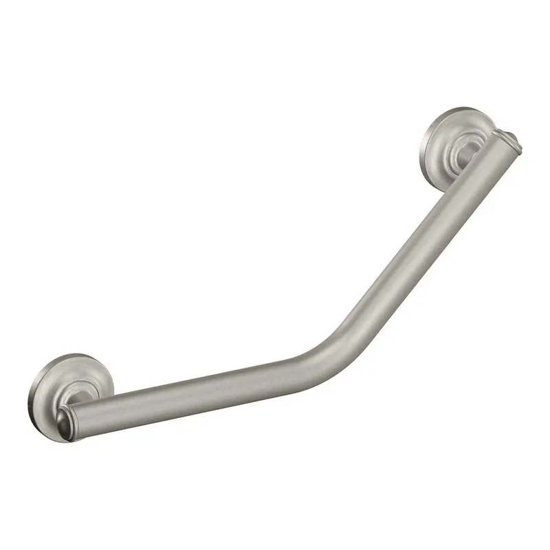 16 Inch X 1-1/4 Inch Designer Angled Grab Bar In Brushed Nickel By Moen