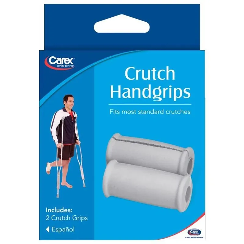 Gray Rubber‑Coated Stainless Steel Crutch Grip – 1.5" X 1.5" – Carex Health
