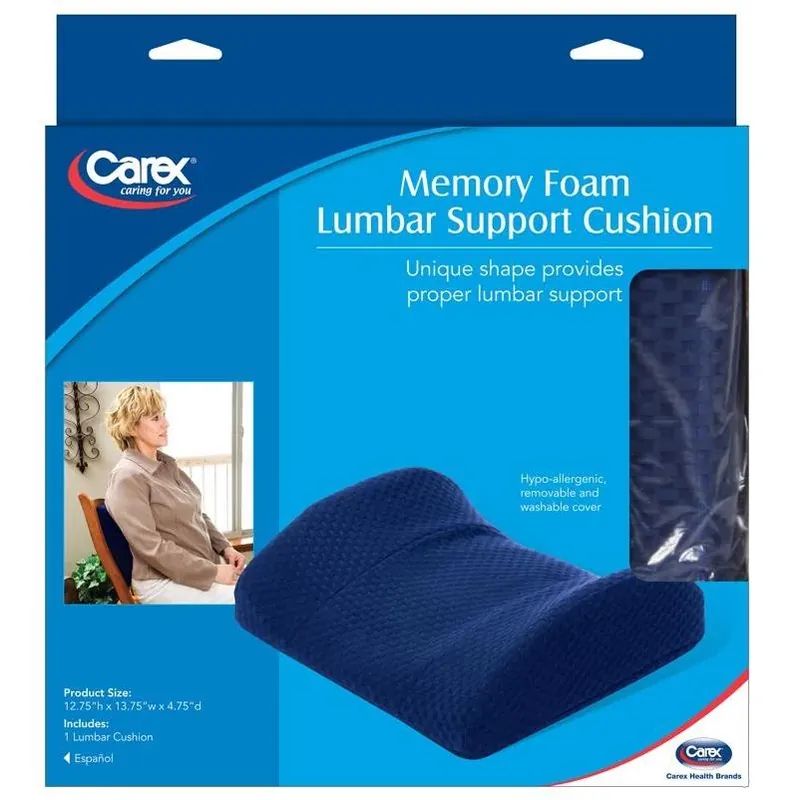 Carex Navy Lumbar Support Cushion – Ergonomic Lower‑Back Relief