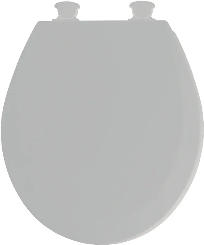 Round Molded Wood Toilet Seat, Easy-Clean & Change® Hinge, STA-TITE®, Silver