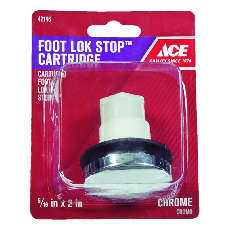 Foot Lok Stop Cartridge 5/16 In. Polished Chrome Plastic Tub Stopper
