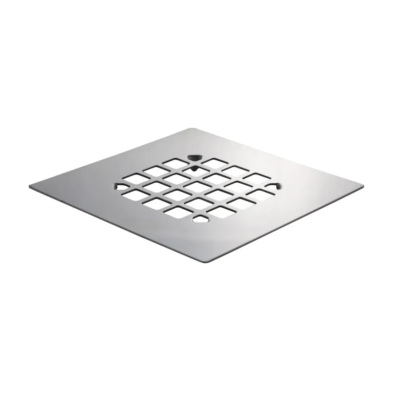 Chrome Square Snap-in Shower Drain Cover, 4-1/4 In., Stainless Steel