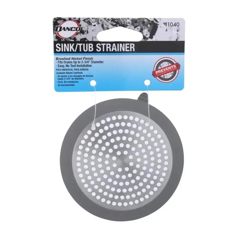 Brushed Nickel Hair Catcher And Drain Protector For Bathroom Sink And Bathtub