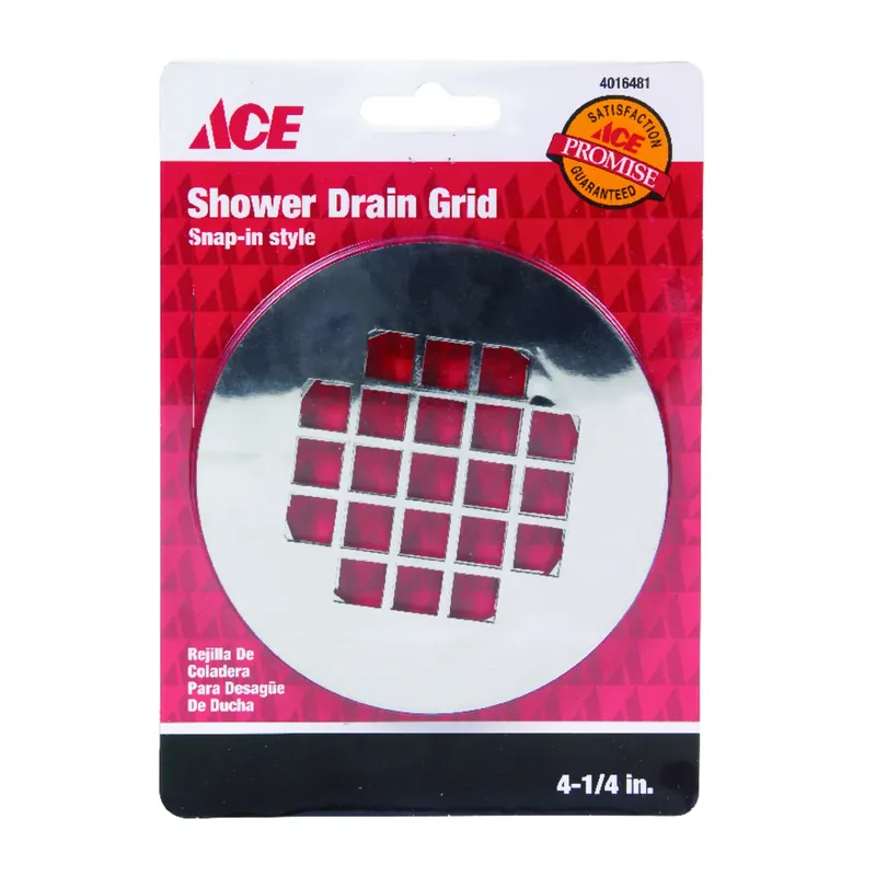 4-1/4 In. Chrome Plastic Snap-in Shower Drain Strainer - Model Ace825-54