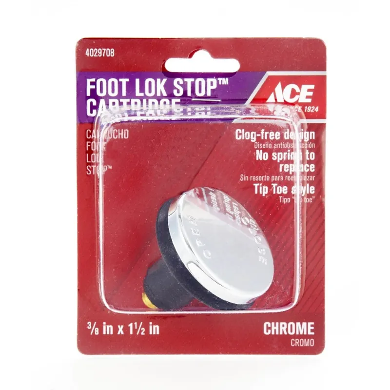 Foot Lok Stop Cartridge 3/8 In. Polished Chrome Tub Stopper - Model Ace863-53
