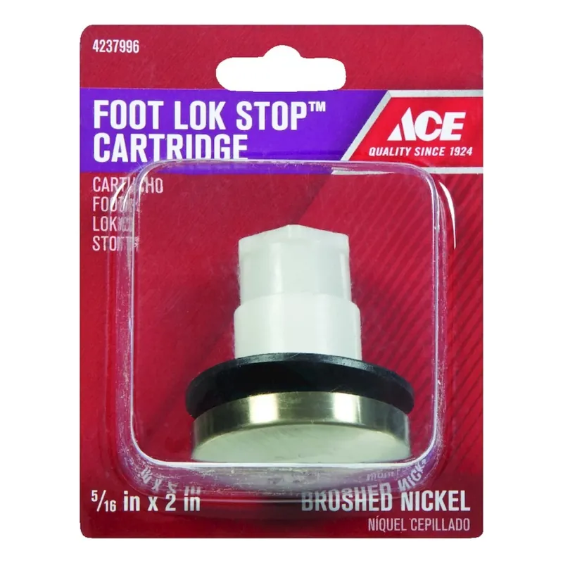 Foot Lok Cartridge 5/16 In. Brushed Nickel Plastic Drain Stopper