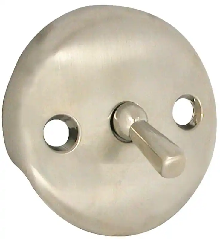 Tub Overflow Plate With Trip Lever, Brushed Nickel