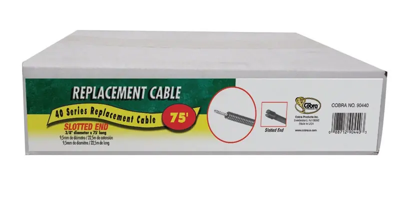 40 Series 75 Ft. Long Replacement Cable For Drain Auger