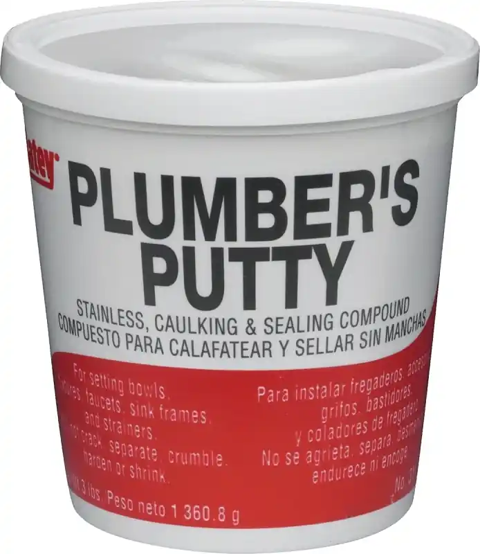 White Plumbers Putty 14 Oz - Flexible Waterproof Sealant For Fixtures