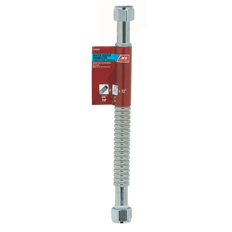 Ace 3/4 In. Fip X 3/4 In. Dia. Fip 12 In. Corrugated Stainless Steel Water Heater Supply Line