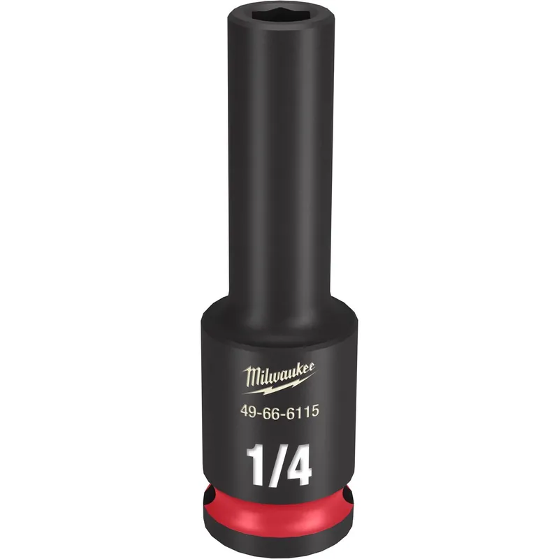 Milwaukee Shockwave 1/4 In. X 3/8 In. Drive SAE 6 Point Deep Impact Socket 1 Pc