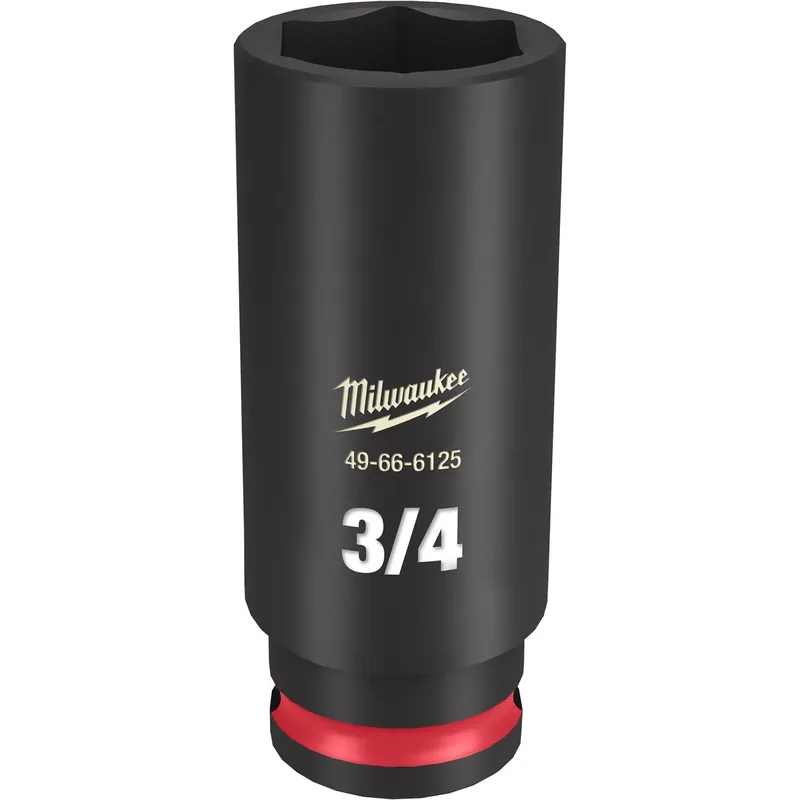 Milwaukee Shockwave 3/4 In. X 3/8 In. Drive SAE 6 Point Deep Impact Socket 1 Pc
