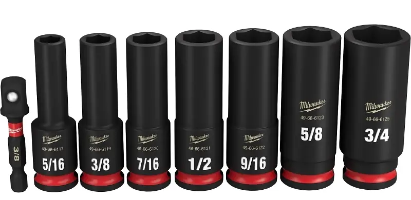 Shockwave 3/8 In. Drive 6-point Deep Impact Socket Set (8-piece)