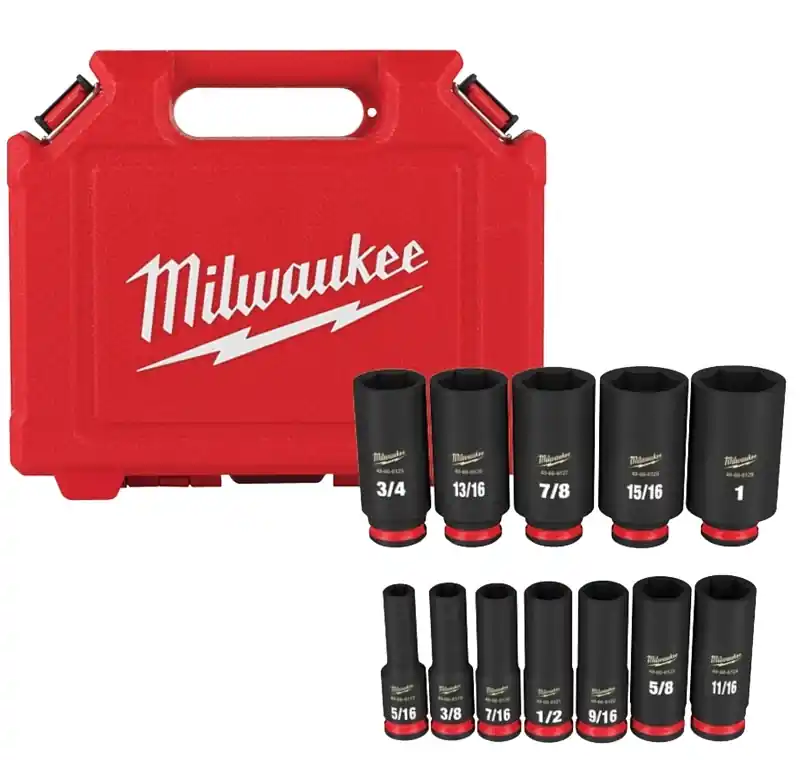 Shockwave 3/8 In. Drive 6-point Deep Impact Socket Set (12-piece)