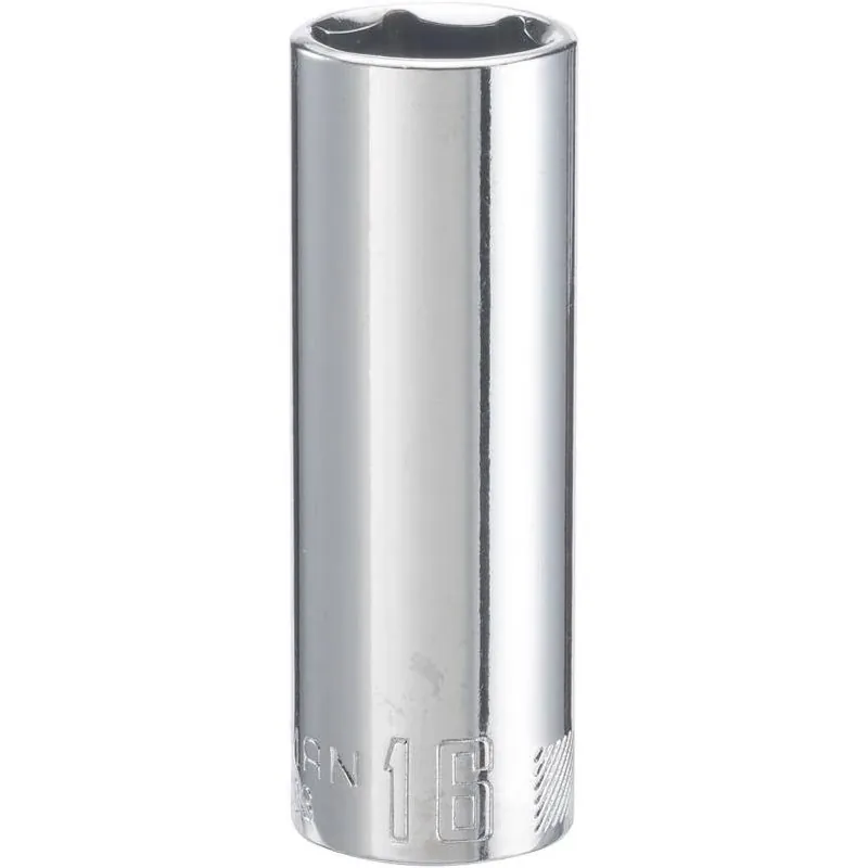 Craftsman 16mm 6‑Point Deep Socket – 3/8‑in Drive, Polished Chrome, Alloy Steel