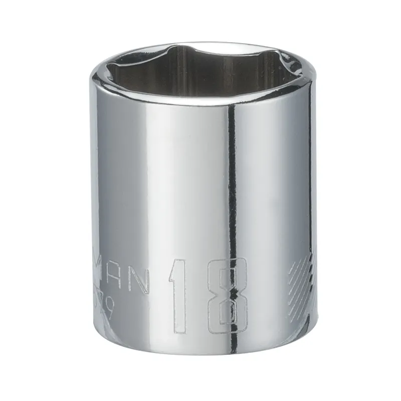 18mm 3/8 In. Drive 6 Point Shallow Socket - Single Piece