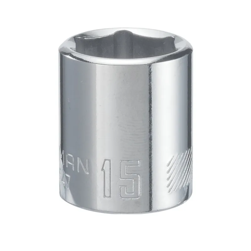 15 Mm X 3/8 In. Drive 6 Point Shallow Socket - Single Piece
