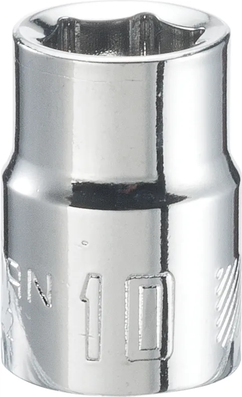 10 Mm X 3/8 In. Drive 6 Point Shallow Socket - Single Piece