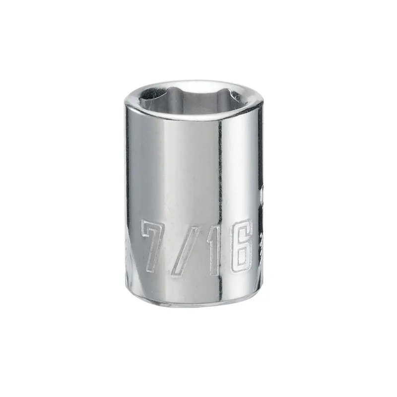 7/16 In. X 3/8 In. Drive Sae 6 Point Shallow Socket - 1 Piece