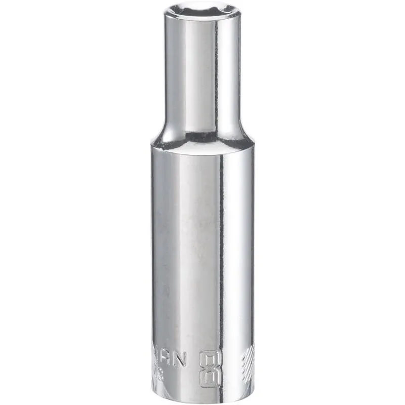 Craftsman 8 mm Metric Deep Socket – 3/8‑in Drive, 6‑Point, Polished Chrome