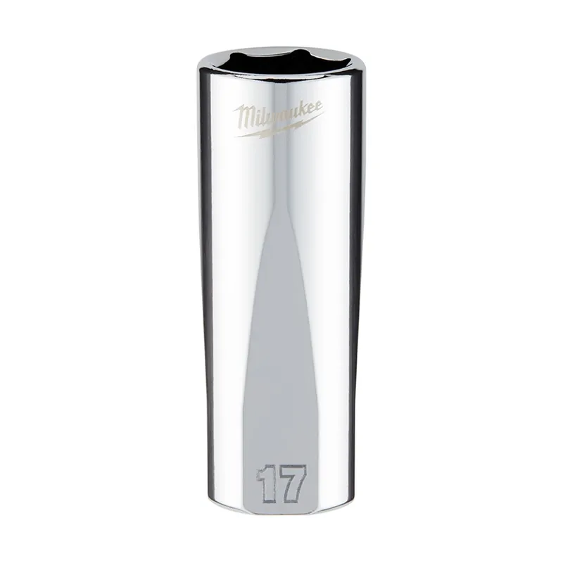 3/8 In. Drive 17 Mm 6-point Deep Metric Socket With Four Flat Sides
