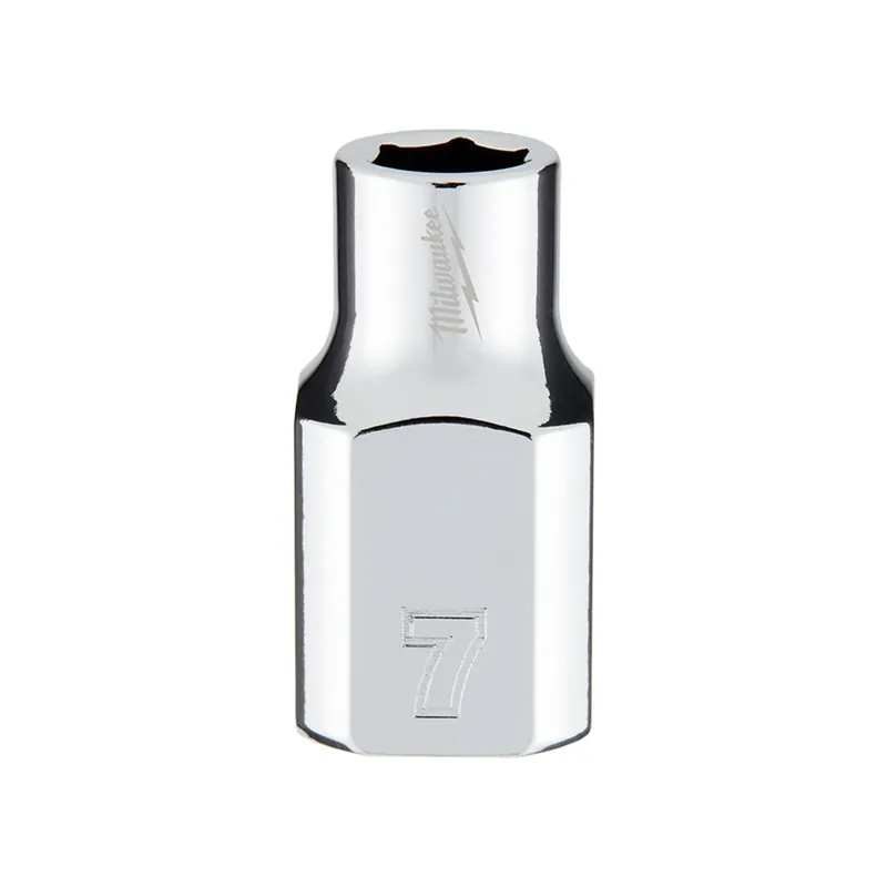 3/8 In. Drive 7 Mm 6-point Shallow Metric Socket With Four Flat Sides