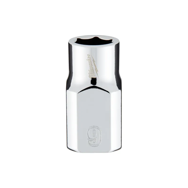 3/8 In. Drive 9 Mm 6-point Shallow Metric Socket With Four Flat Sides