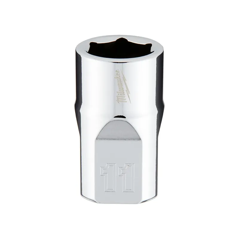 3/8 In. Drive 11 Mm 6-point Shallow Metric Socket With Four Flat Sides