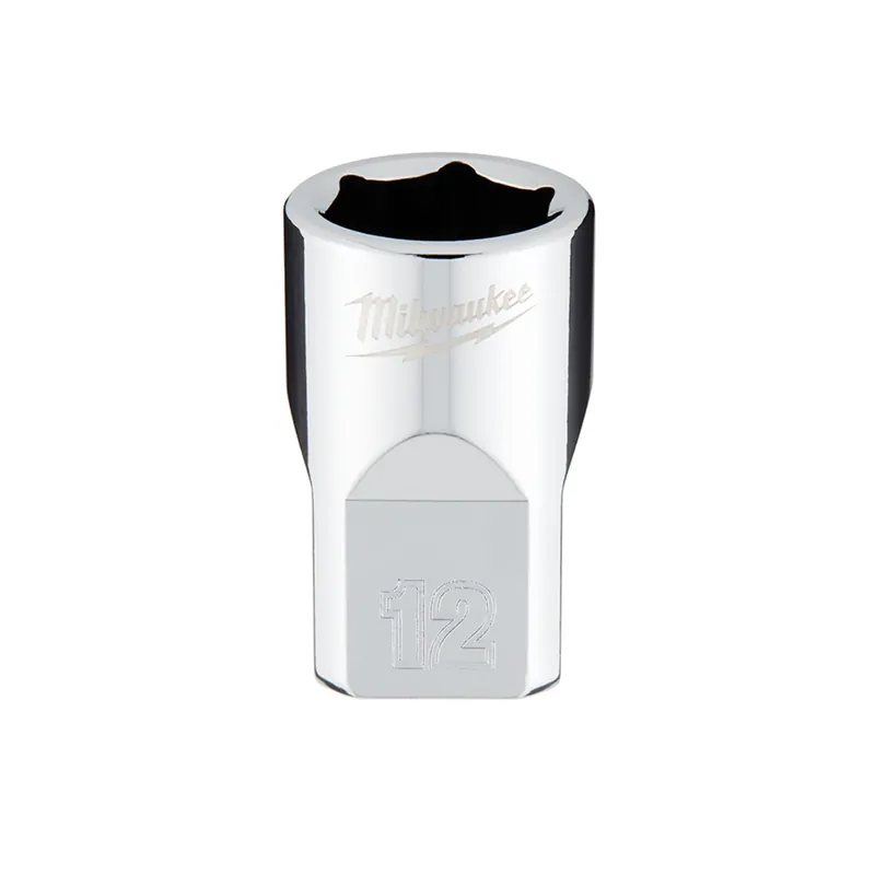 3/8 In. Drive 12 Mm 6-point Shallow Metric Socket With Four Flat Sides