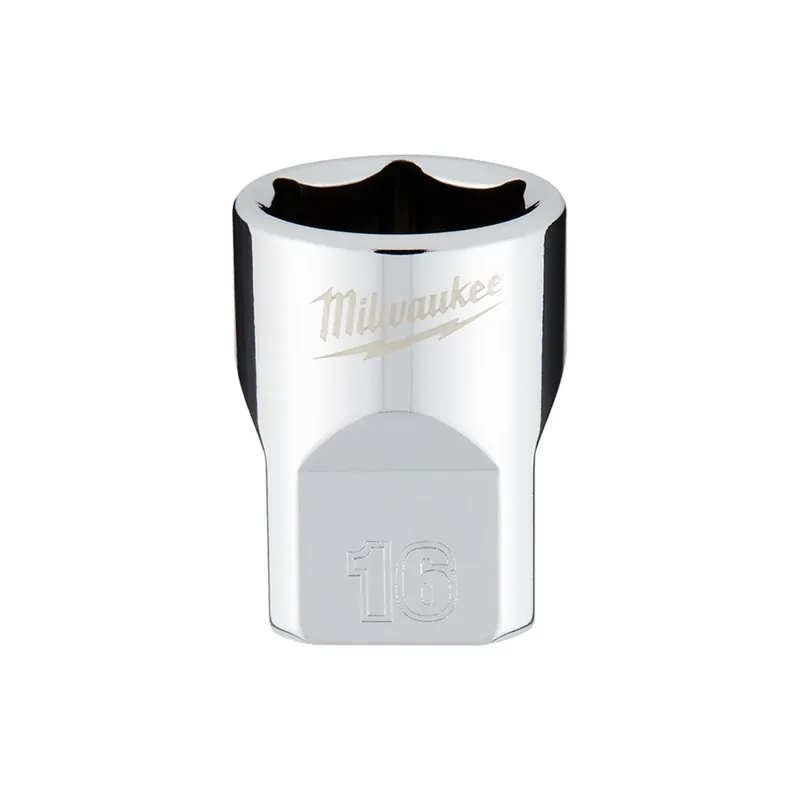 3/8 In. Drive 16 Mm 6-point Shallow Metric Socket With Four Flat Sides