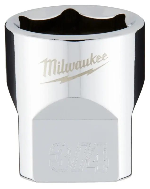 3/8 In. Drive 3/4 In. 6-point Shallow Standard Socket With Four Flat Sides