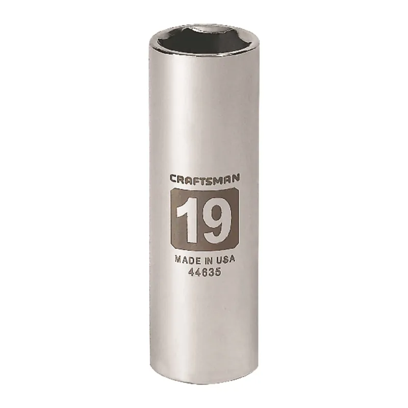 19 Mm X 1/2 In. Drive Metric 6 Point Deep Socket - Single Piece