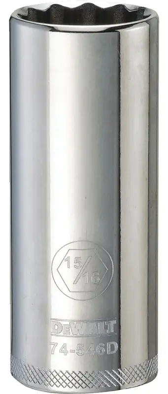 SAE Socket, Deep, 12-Point, 15/16 In., 1/2 In. Drive