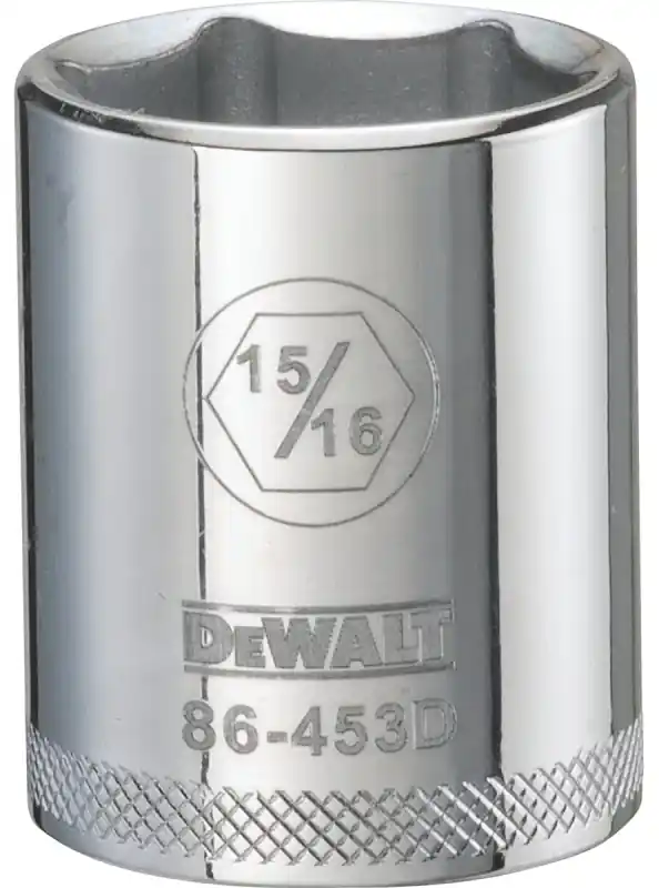 SAE Socket, Shallow, 6-Point, 15/16 In., 1/2 In. Drive