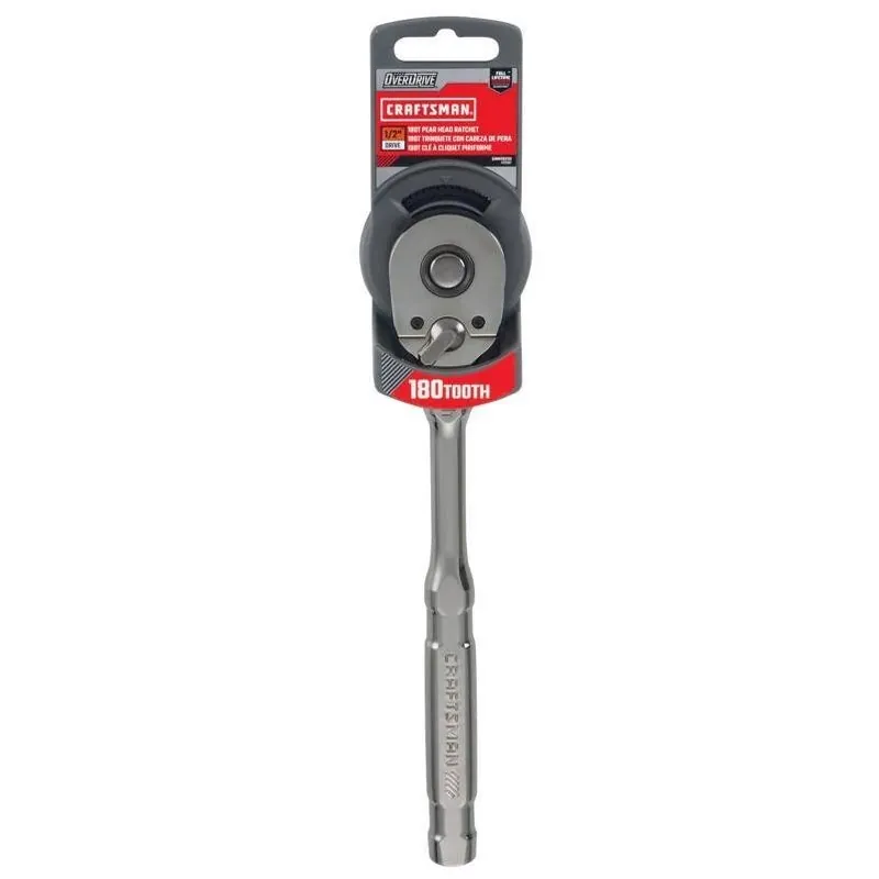 Craftsman Overdrive 1/2 In. Pear Head Ratchet – 180 Teeth Quick‑Release