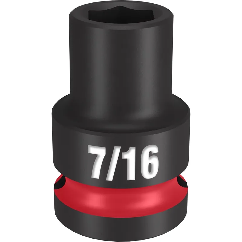 Shockwave 7/16 In. X 1/2 In. Drive Sae 6 Point Standard Impact Socket