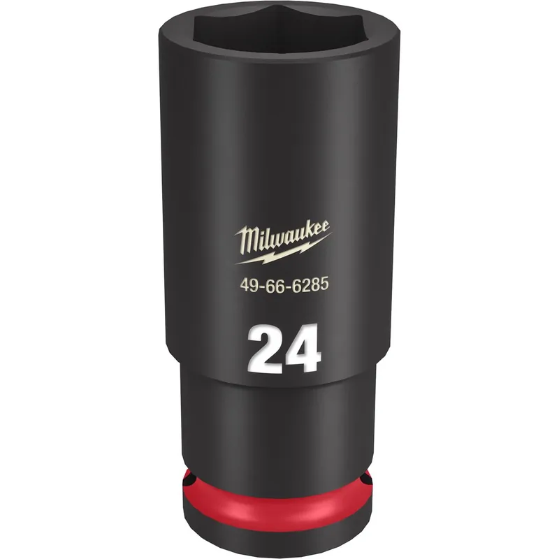 Shockwave 24 Mm X 1/2 Inch Drive Metric/sae 6 Point Deep Impact Socket