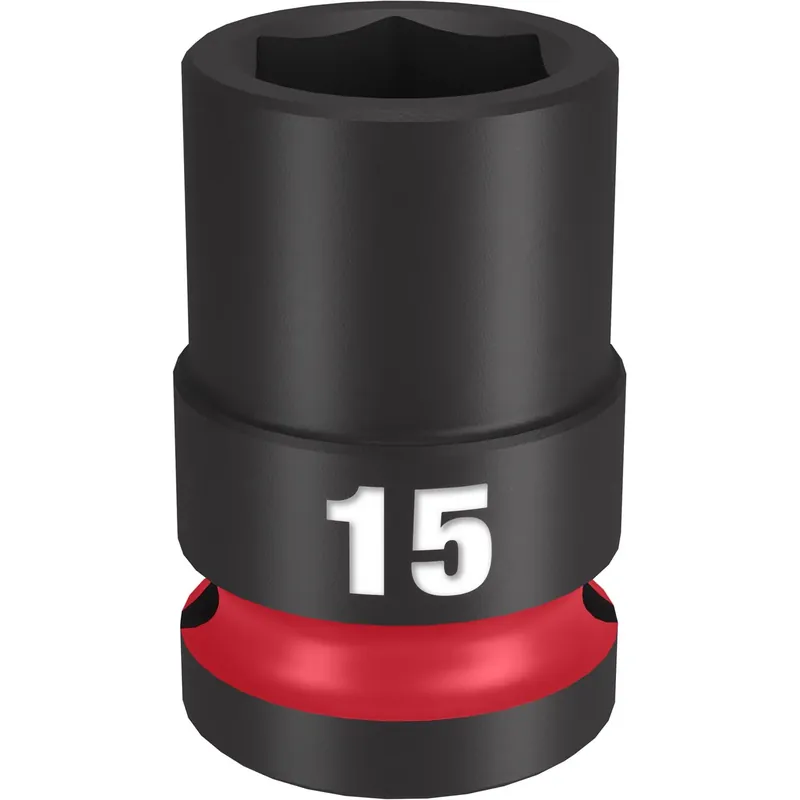 Shockwave 15 Mm X 1/2 In. Drive Metric/sae 6 Point Standard Impact Socket
