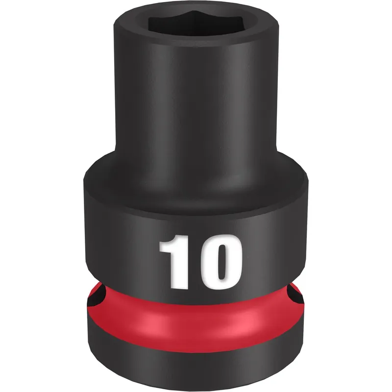 Milwaukee Shockwave 10 Mm X 1/2 In. Drive Metric/SAE 6 Point Standard Impact Socket 1 Pc