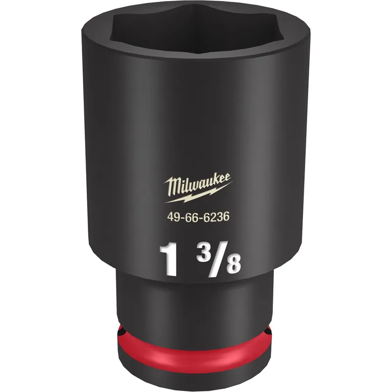 Shockwave 1-3/8 Inch X 1/2 Inch Drive Sae 6 Point Deep Impact Socket