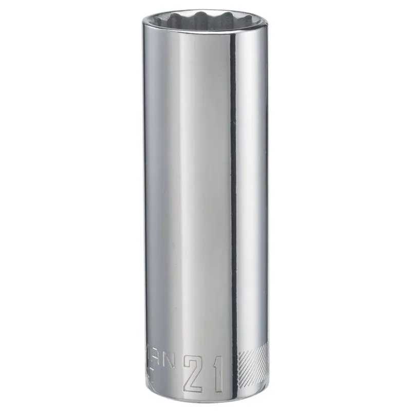 Craftsman 21mm 12‑Point Deep Socket – 1/2" Drive, Polished Chrome Alloy Steel