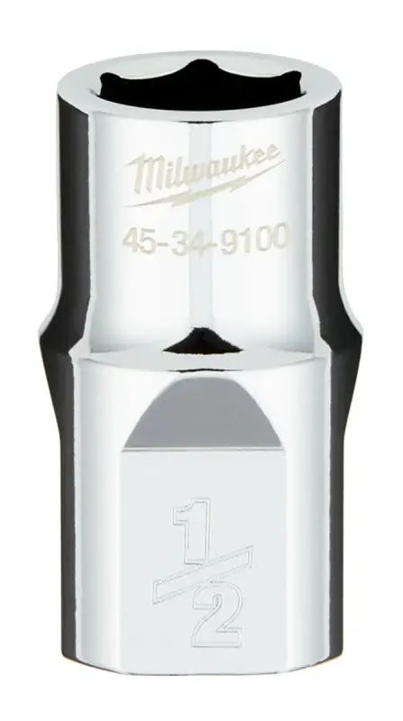 1/2 In. Drive 6-point Shallow Standard Socket With Four Flat Sides