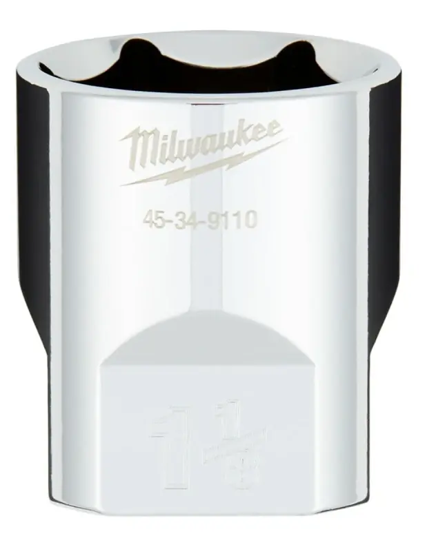 1/2 In. Drive 1-1/8 In. 6-point Shallow Standard Socket With Four Flat Sides