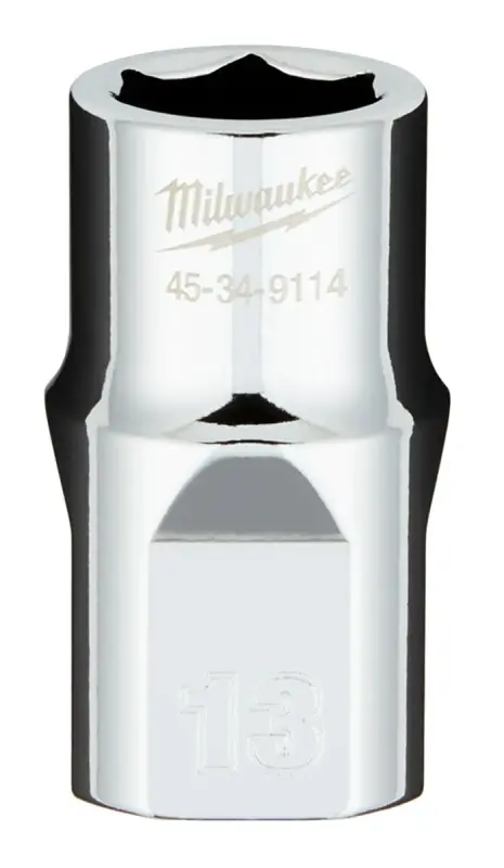 1/2 In. Drive 13 Mm 6-point Shallow Metric Socket With Four Flat Sides