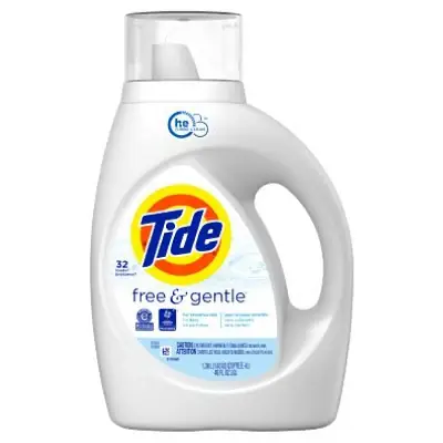 Free & Gentle Liquid Laundry Detergent, HE Compatible, 32 Loads, 42 Fl. Oz.
