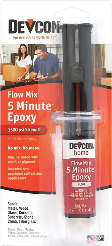 5 Minute Flow-Mix Fast Drying Epoxy, Clear Syringe, 14ml