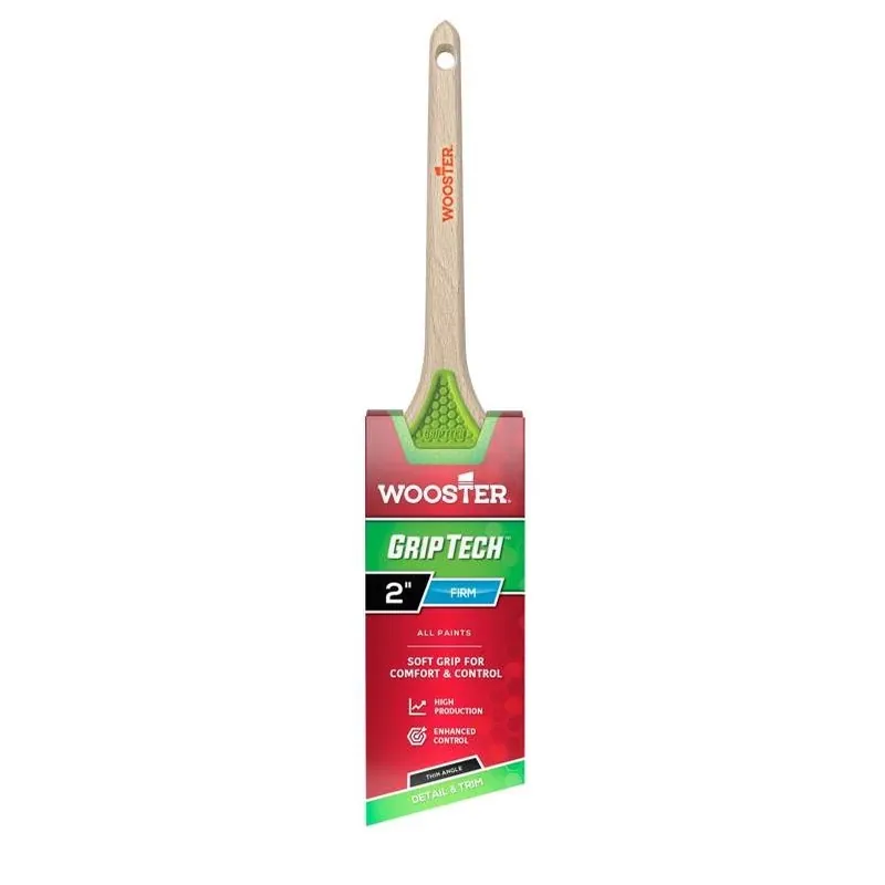 Wooster GripTech 2‑Inch Firm Thin Angle Paint Brush – Premium Polyester Blend Bristles
